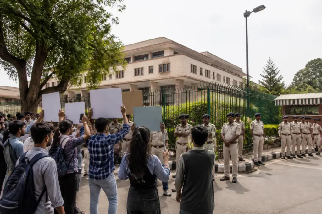 Delhi High Court protest FIR case involving an SSC student and a public demonstration