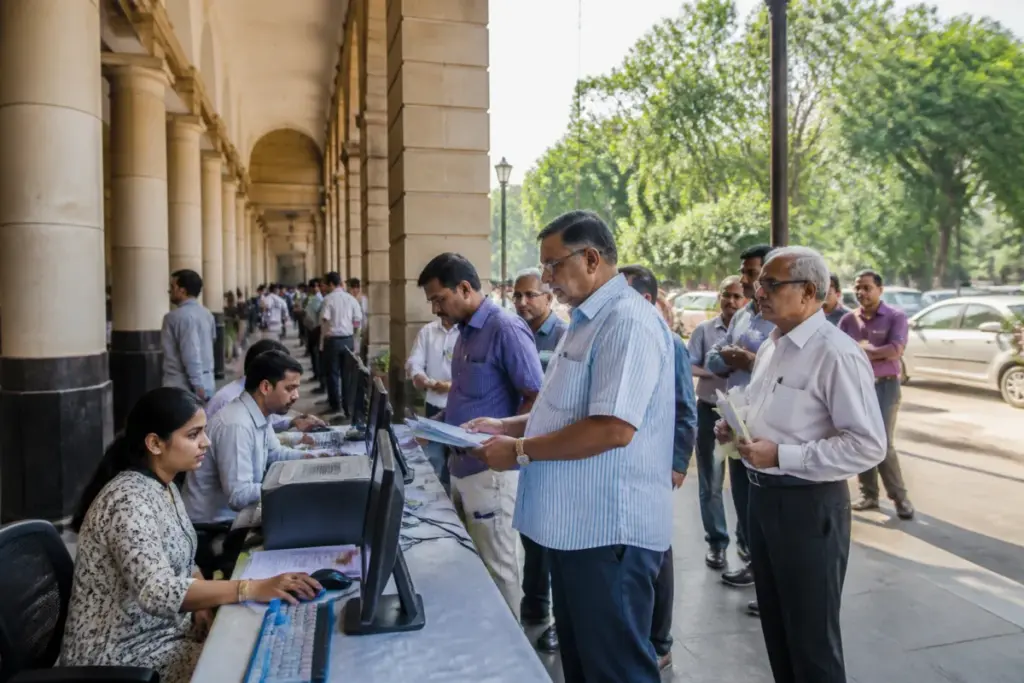 NDMC property tax office and New Delhi civic buildings in the capital