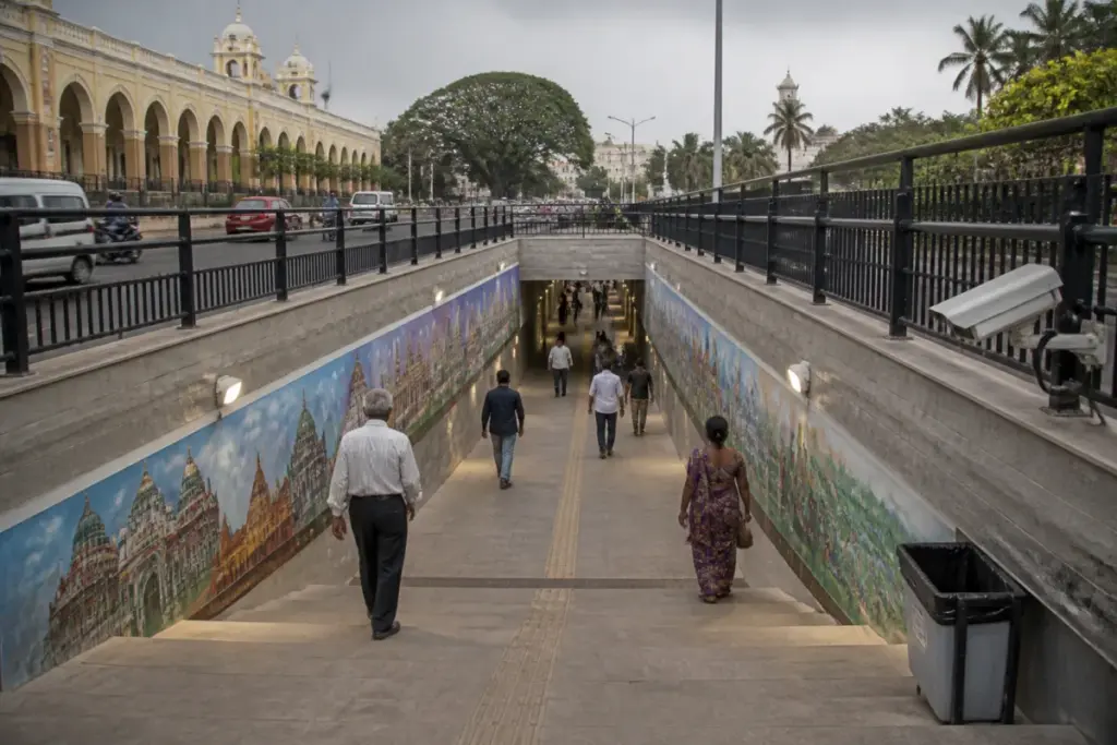 Mysuru Sayyajirao Road subway opened for pedestrians