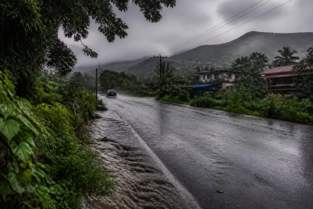 Heavy rain over Panaje in Dakshina Kannada during a coastal Karnataka rainfall event