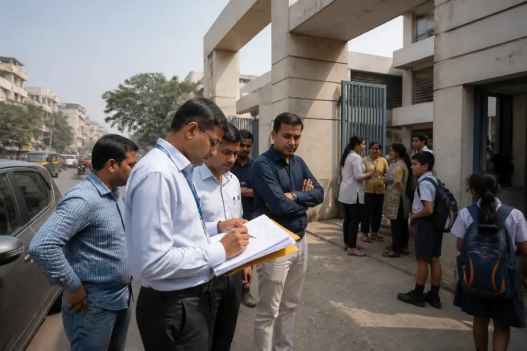 RTE student aid notice involving a school in Ahmedabad