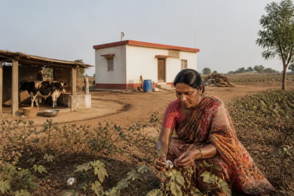 Karnataka Devadasi Act rehabilitation story showing a rural home and agricultural land in north Karnataka