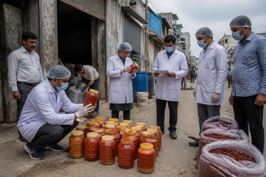 Ahmedabad food raid at a sealed sauce manufacturing unit in Gota