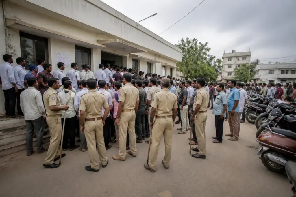 Kadapa municipal elections nomination process at a local government office in Andhra Pradesh