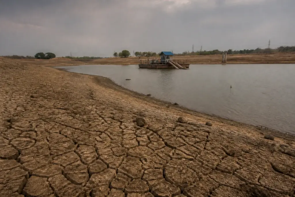 Telangana water crisis at a low reservoir supplying Hyderabad