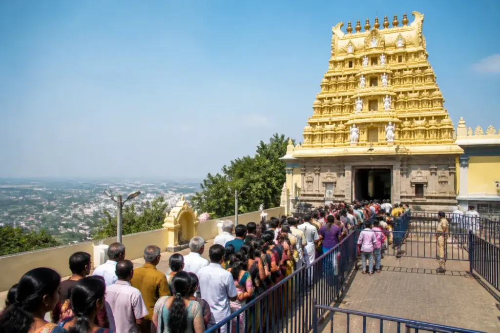 Chamundi Hills free darshan announcement at Mysuru’s Chamundeshwari Temple