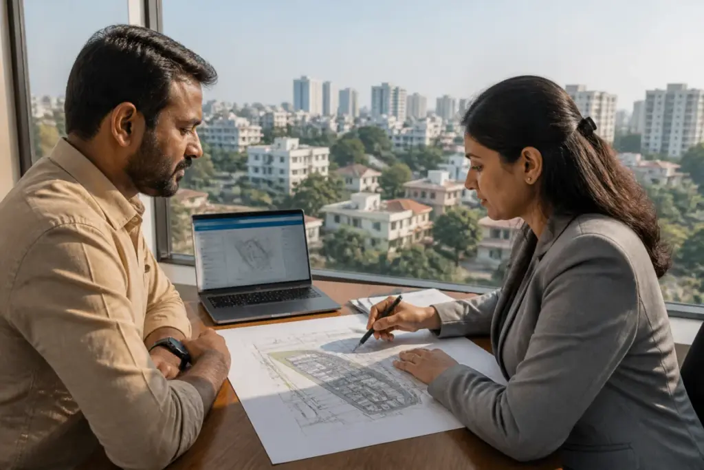 Bengaluru A-khata subdivision service shown on a civic property records portal