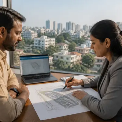 Bengaluru A-khata subdivision service shown on a civic property records portal