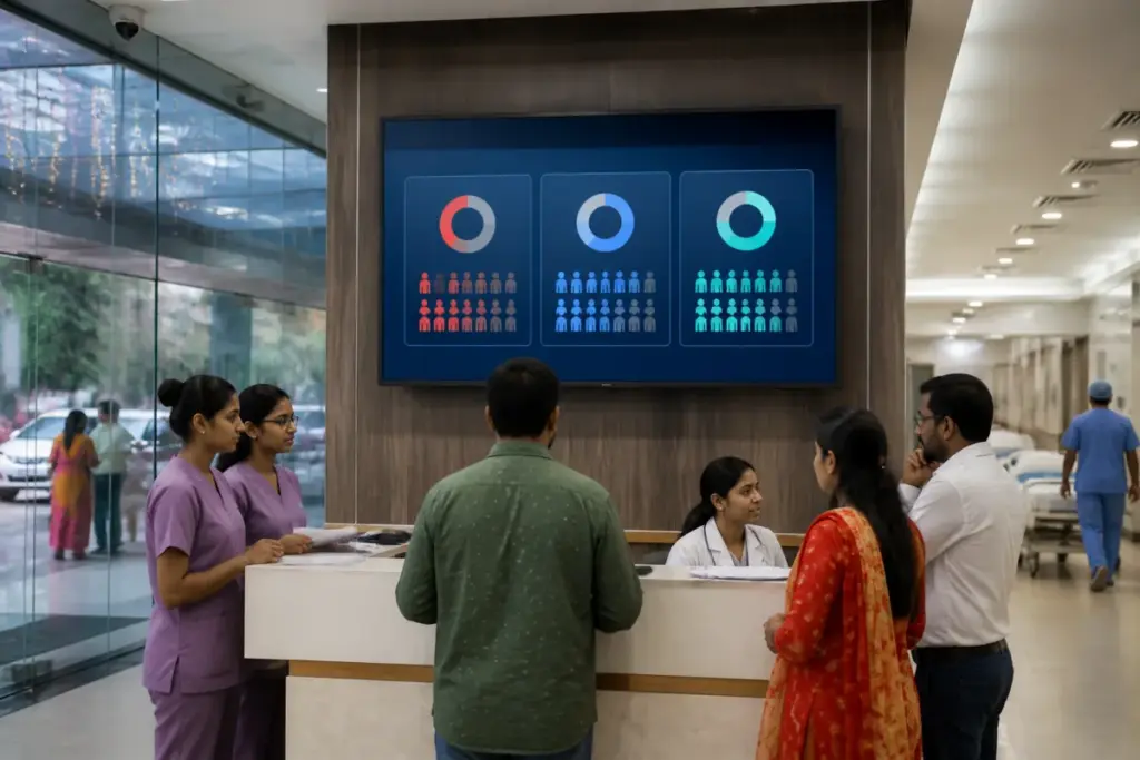 West Bengal ICU beds display showing critical-care capacity at a hospital