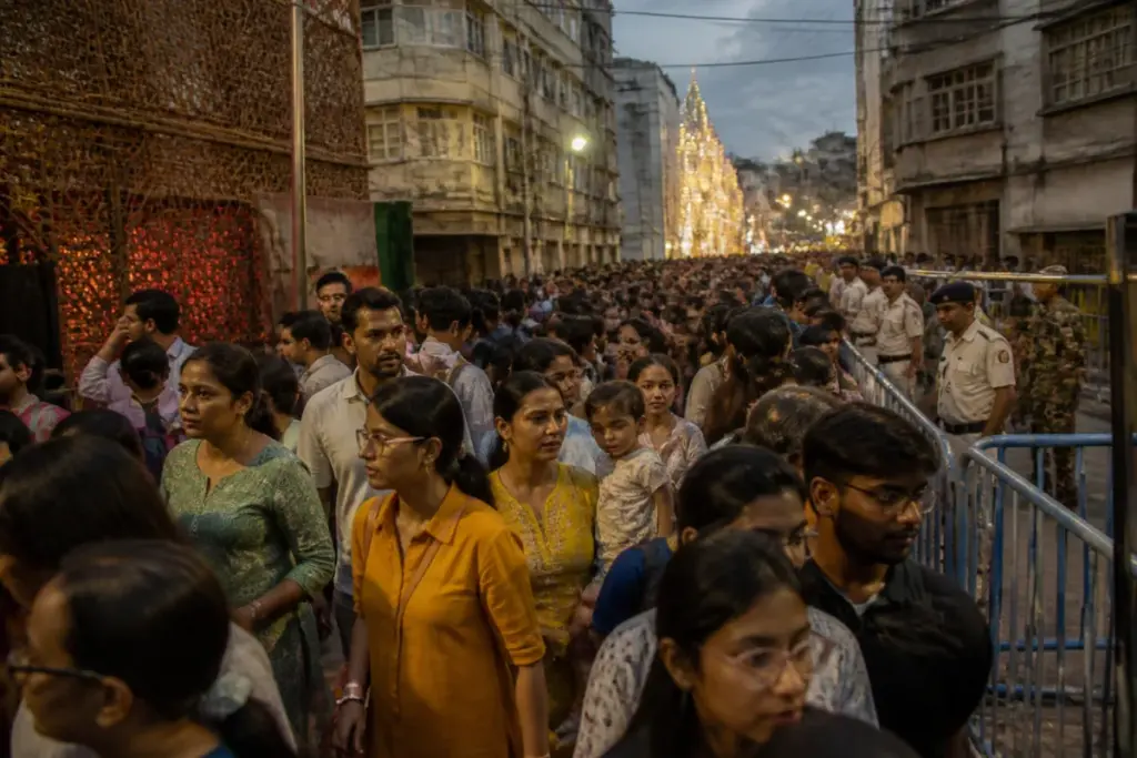 Crowded festival route in Kolkata linked to the Chorbagan stampede
