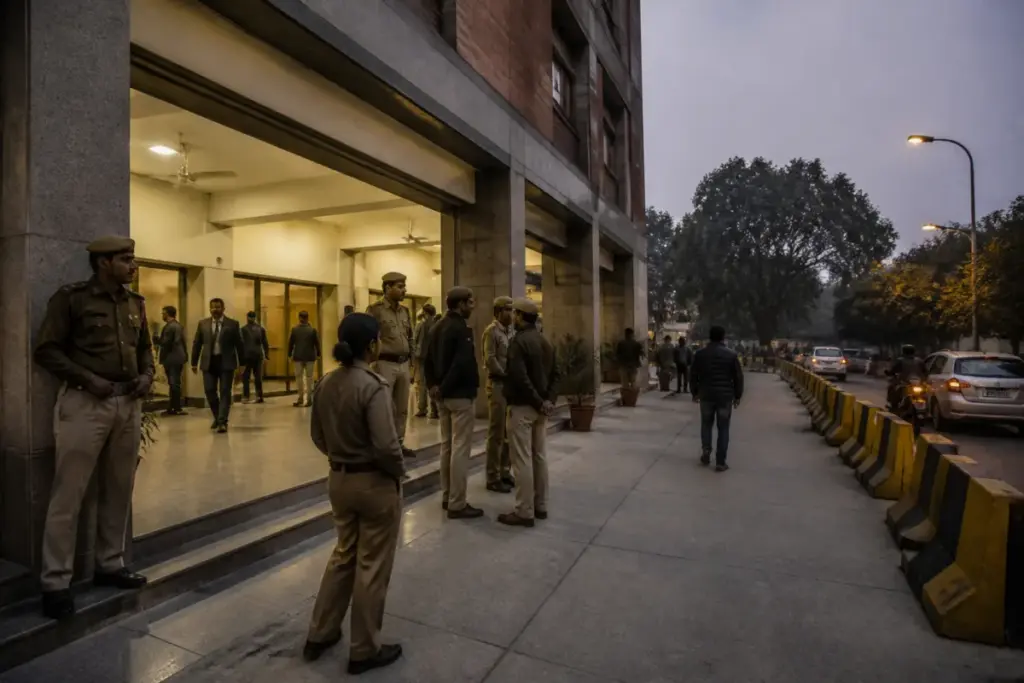 Delhi Police NCR filed after a magistrate received threats during a bail hearing