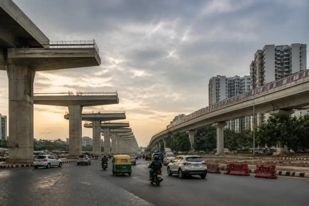 Proposed Noida elevated road corridor near Sector 94 and the Magenta Metro Line