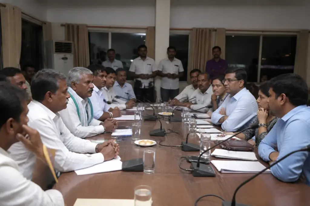 Karnataka sugarcane farmers protest leaders meeting officials in Hubballi