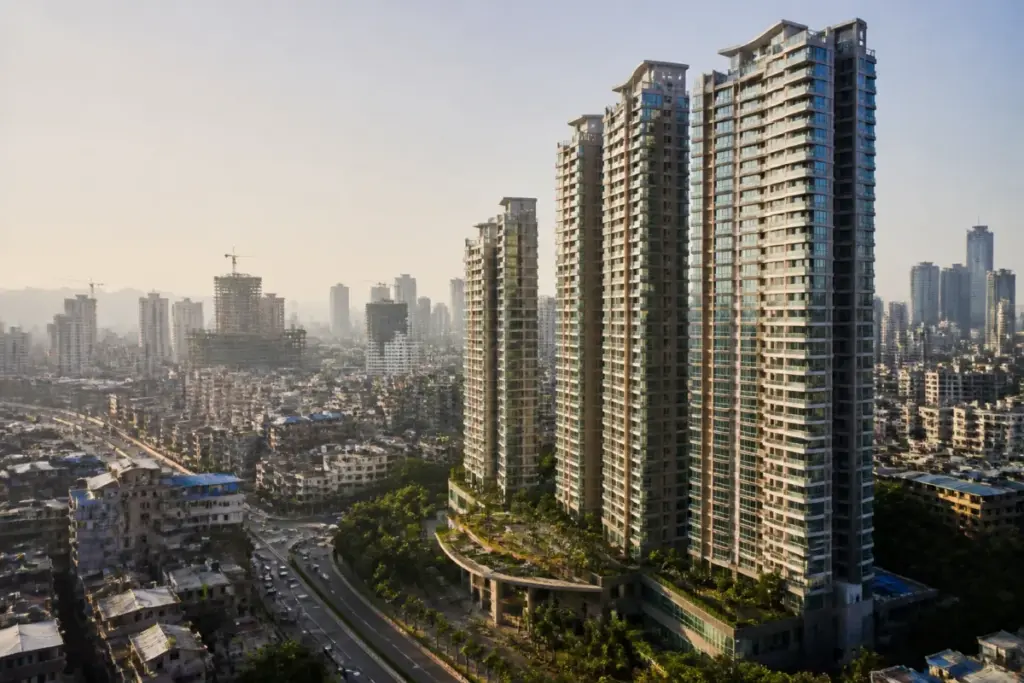 Mumbai luxury housing market represented by high-rise residential towers across the city
