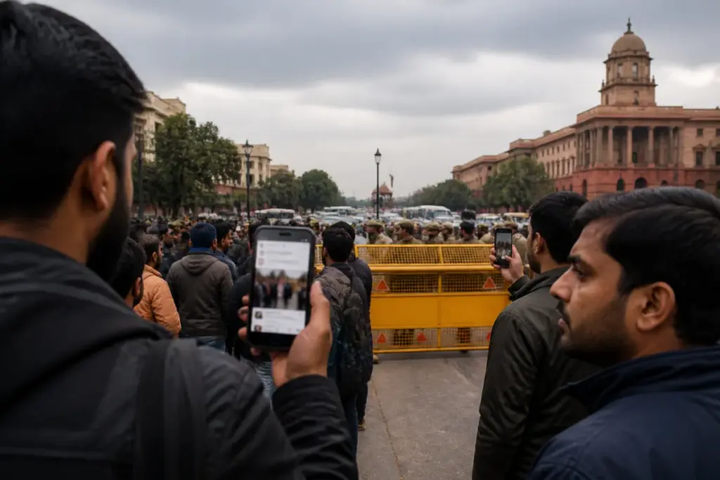 Meta algorithm advisory about social media recommendations during public events in Delhi