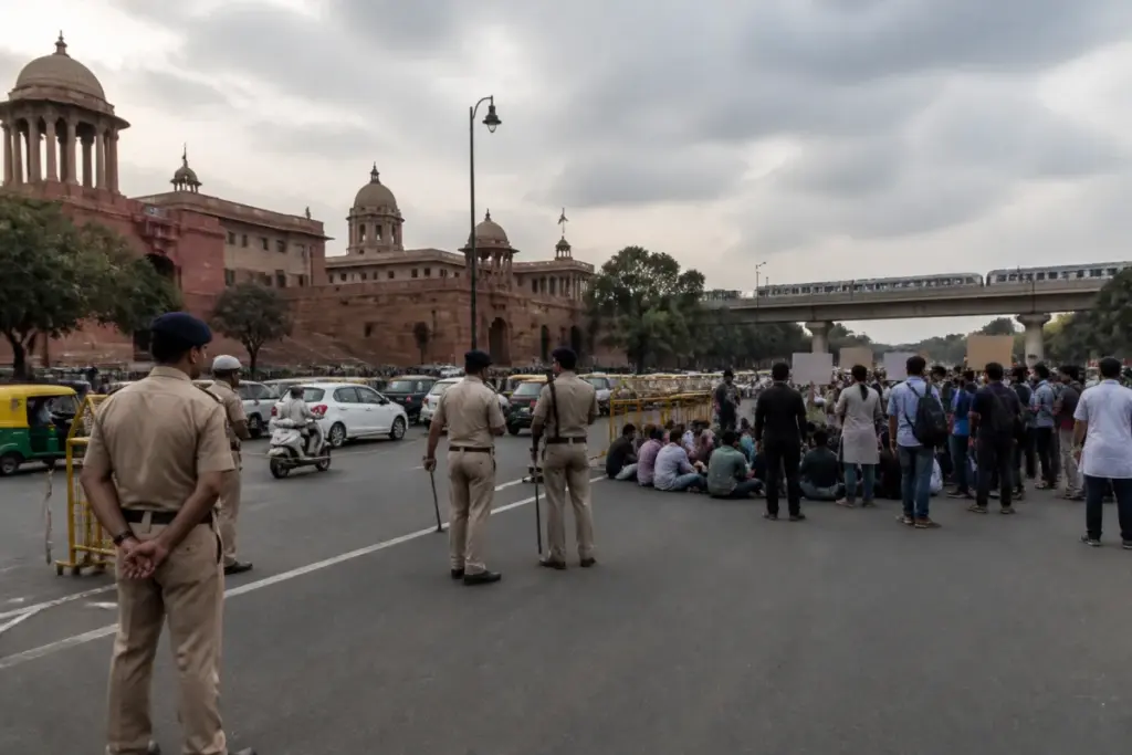 Delhi High Court peace bond notice challenge linked to a protest detention in New Delhi
