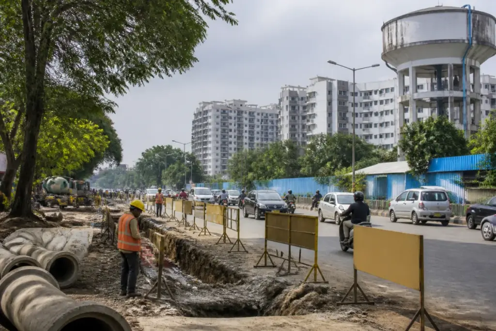Pune equal water supply scheme pipeline work and municipal water infrastructure
