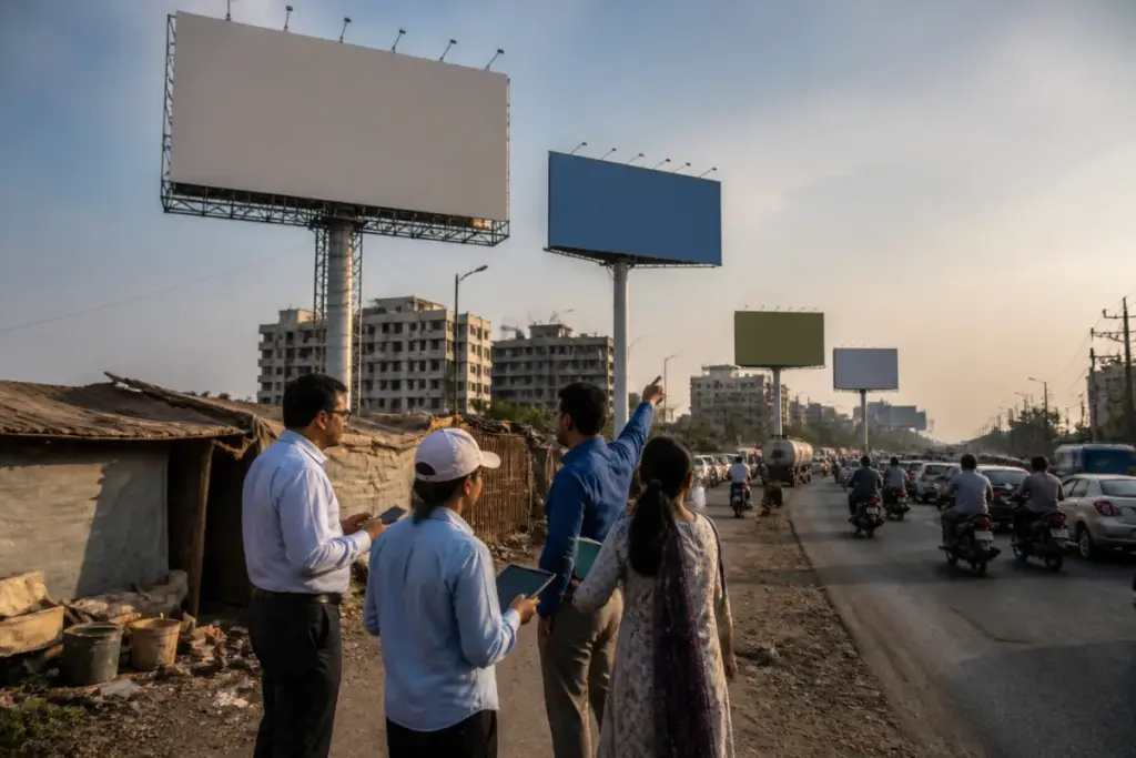 PMRDA illegal hoardings survey covering advertising structures in Pune’s metropolitan region