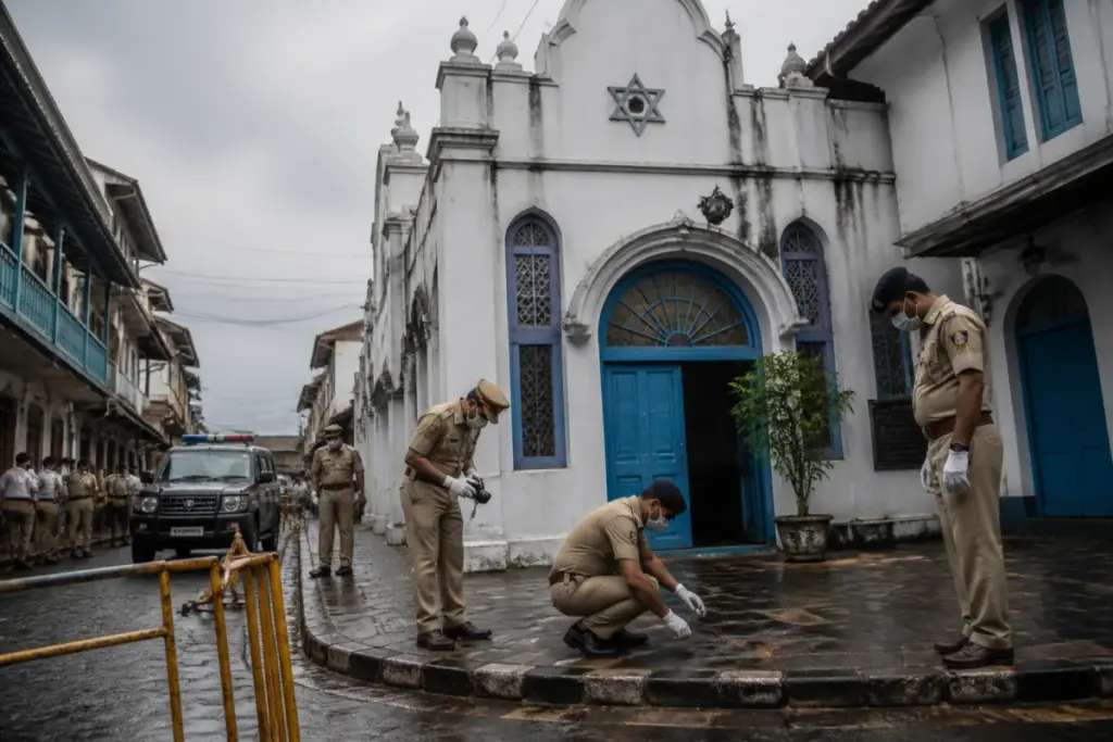 Police evidence collection in the Kochi synagogue arson case