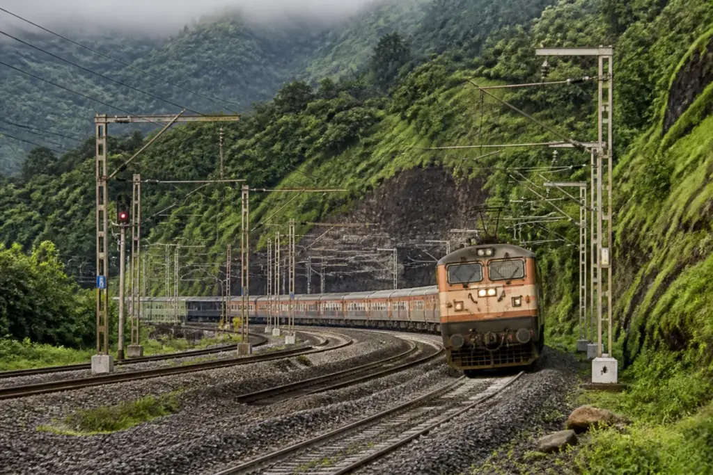 Kalyan-Kasara third line railway track near Kasara and Khardi in Maharashtra