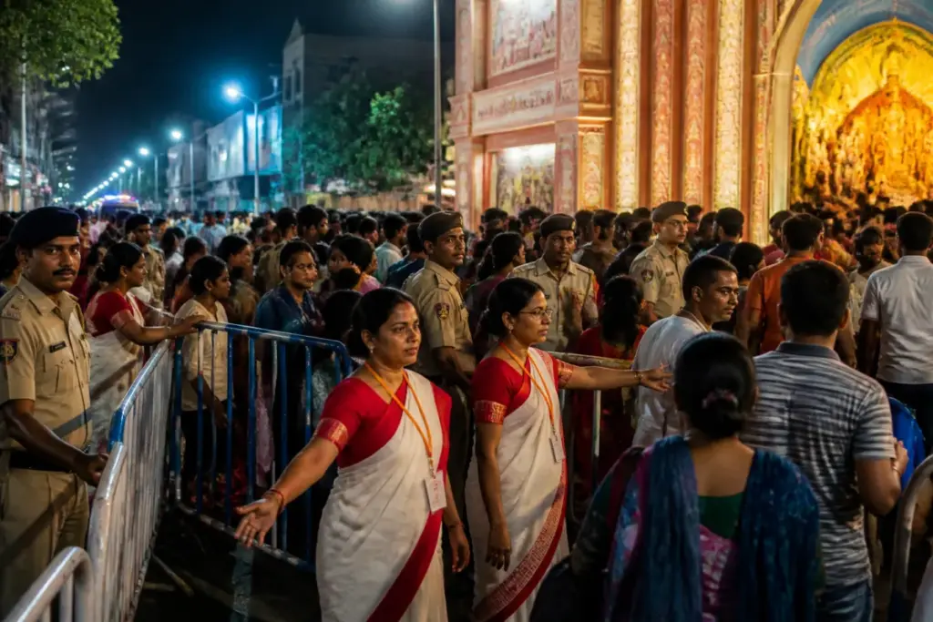 Kolkata Police ASI arrest linked to a complaint at a New Alipore Durga Puja pandal