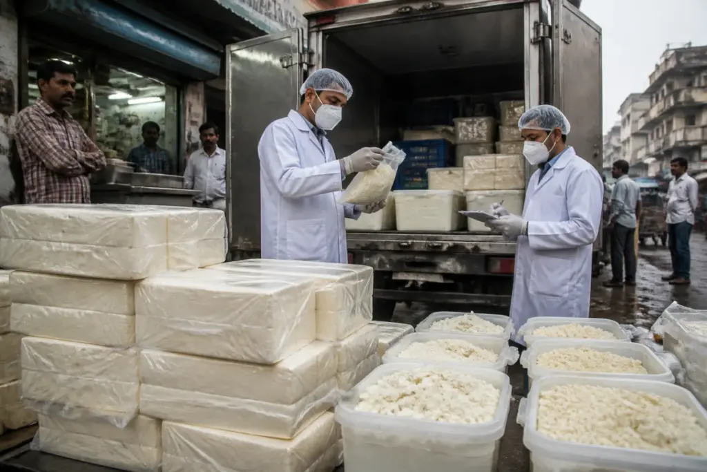 Pune FDA paneer seizure involving dairy products recovered during a food safety inspection