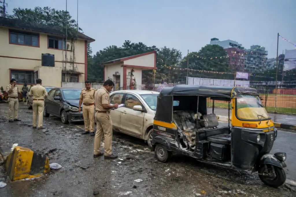 Police presence near a Kalyan garba ground after the reported Kalyan garba attack