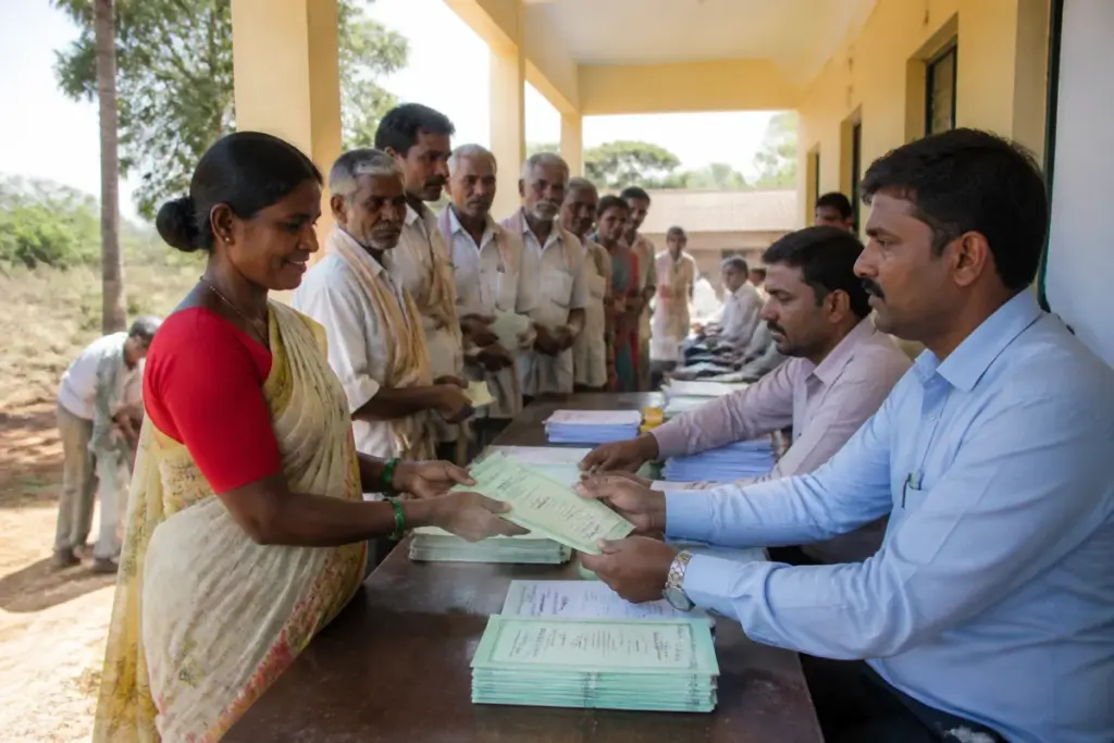 Telangana land rights initiative issuing pattadar passbooks to farmers through land resurveys