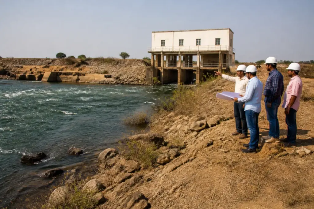 Kannepalli coffer dam proposal near the Pranahita river and irrigation pump house in Telangana