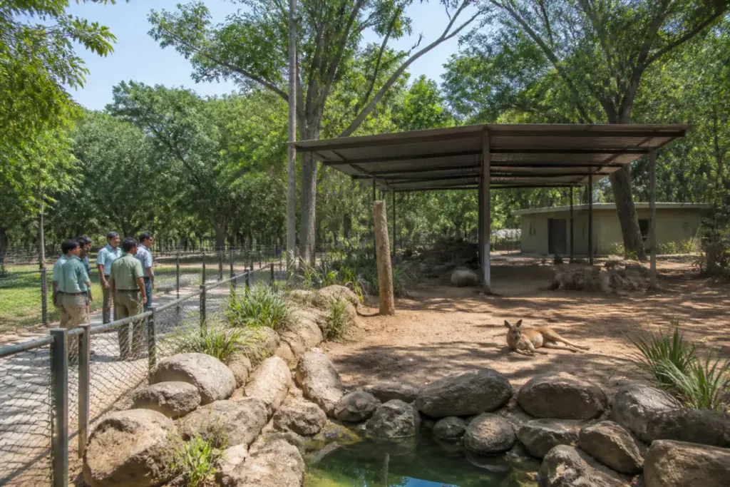 Hyderabad Zoo enclosure prepared for new kangaroo arrivals from Vantara