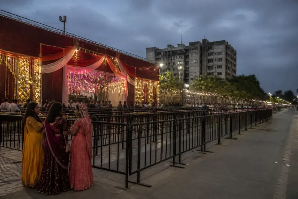 Ahmedabad garba event venue amid a debate over religious profiling and event security