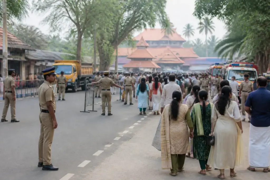 North Paravur traffic restrictions near Mookambika Temple during Navratri celebrations