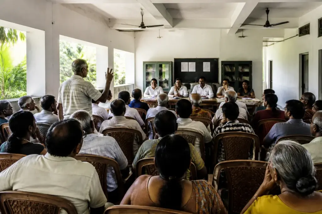Colva gram sabha meeting venue linked to an alleged assault involving a panch in Goa