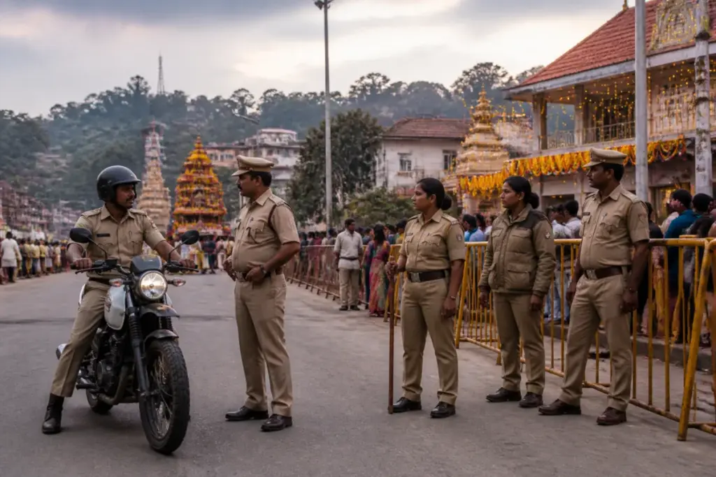 Kodagu Dasara security personnel preparing for crowds in Madikeri