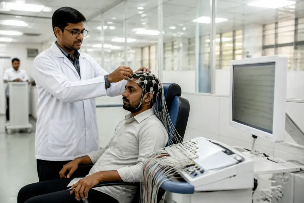 Free EEG tests in Surat at New Civil Hospital's neurological diagnostic facility