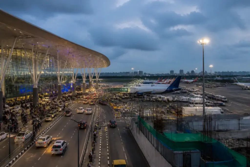 Mumbai airport Terminal 2 amid a dispute over Mumbai airport slots and Terminal 1 redevelopment