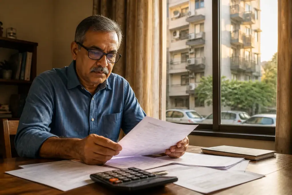 Property sale costs reducing the net proceeds from a residential home sale in India