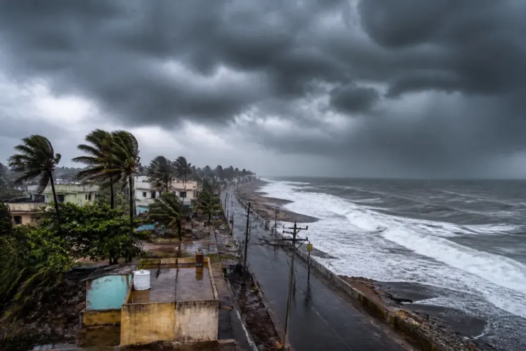 Potential cyclone Bay of Bengal system forming over the coast near Andhra Pradesh and Odisha