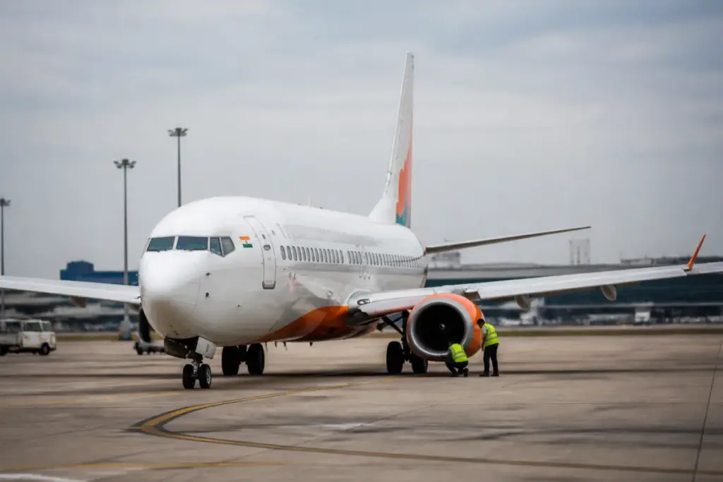 Air India Express aircraft at Bengaluru airport after a reported bird strike