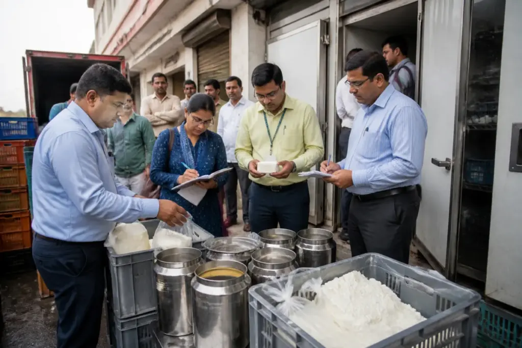 Pune FDA paneer seizure involving seized dairy products during a food safety inspection