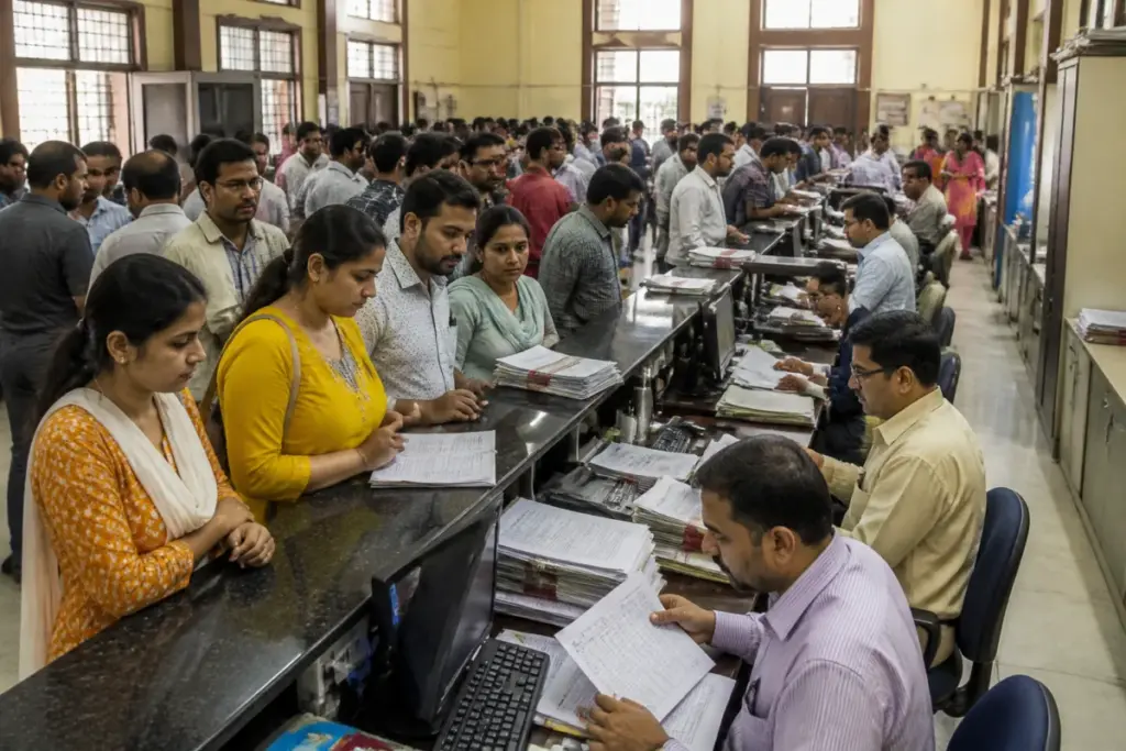 Pune property registrations at a city sub-registrar office during the festive buying season