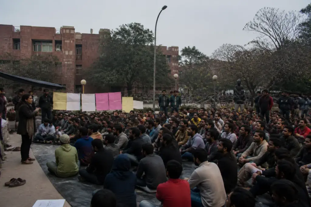 JNU hunger strike by students over rustication, campus rules and hostel infrastructure in New Delhi