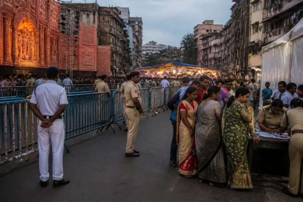 Kolkata Durga Puja pandal area linked to the reported Chorbagan stampede compensation