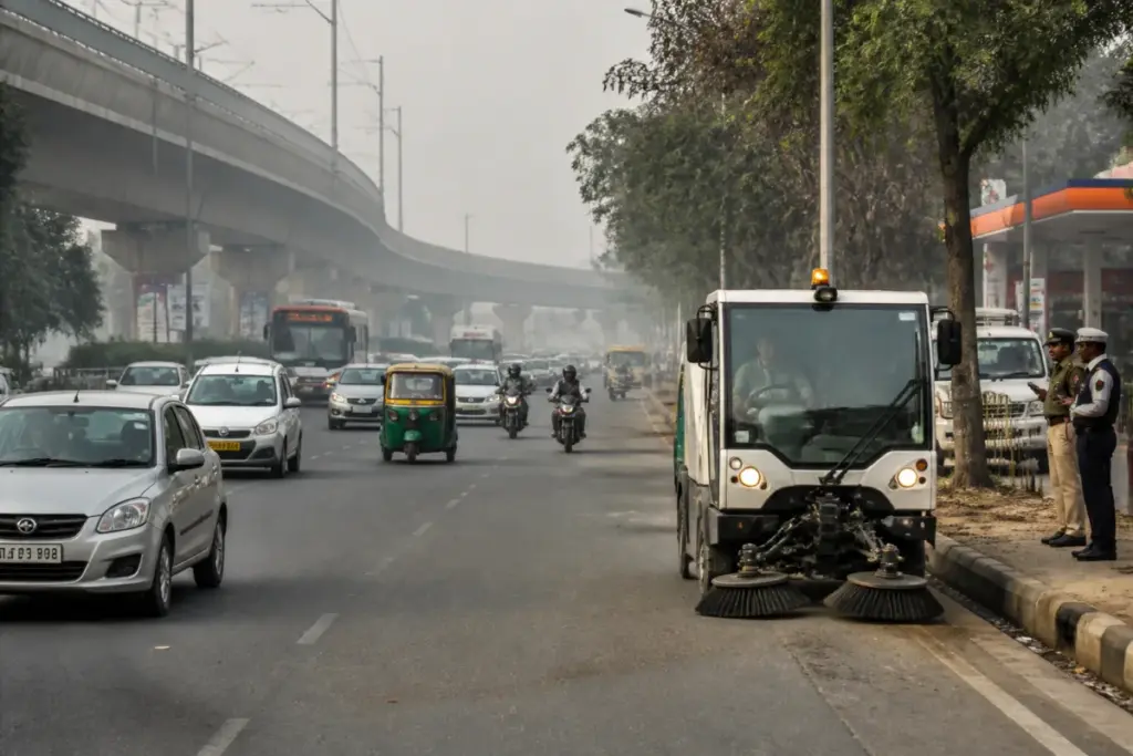 Delhi winter action plan targets traffic and road dust during the city’s pollution season.