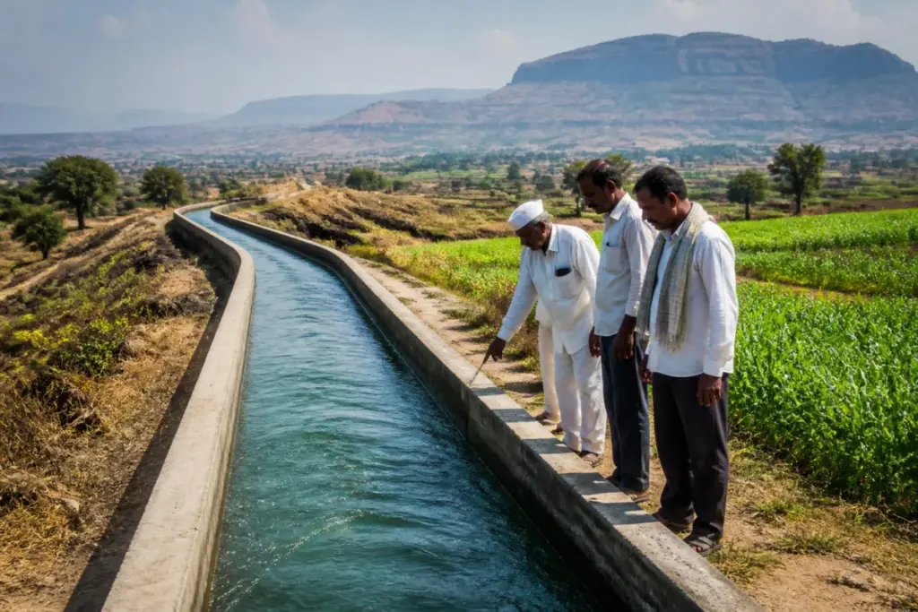 Akole water release dispute involving irrigation canals and farmers in Maharashtra