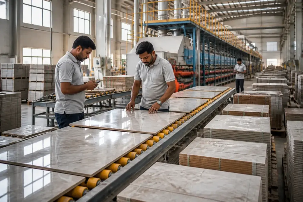 Varmora Granito tile manufacturing facility and premium glazed vitrified tiles in India