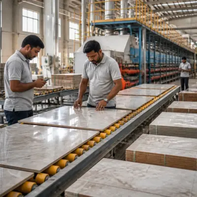 Varmora Granito tile manufacturing facility and premium glazed vitrified tiles in India