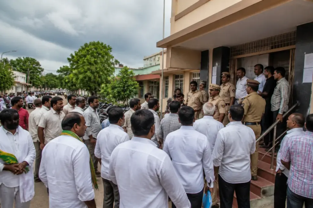 Andhra Pradesh local body elections dispute over nominations and police action