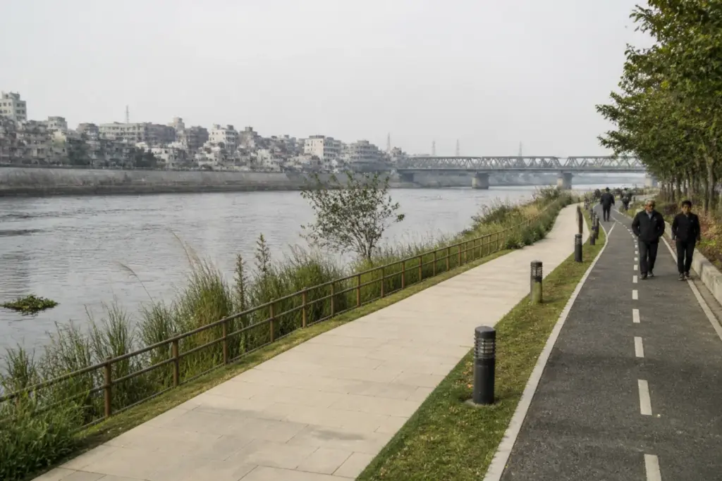 Delhi Yamuna riverfront project planned along the river with public paths and urban infrastructure