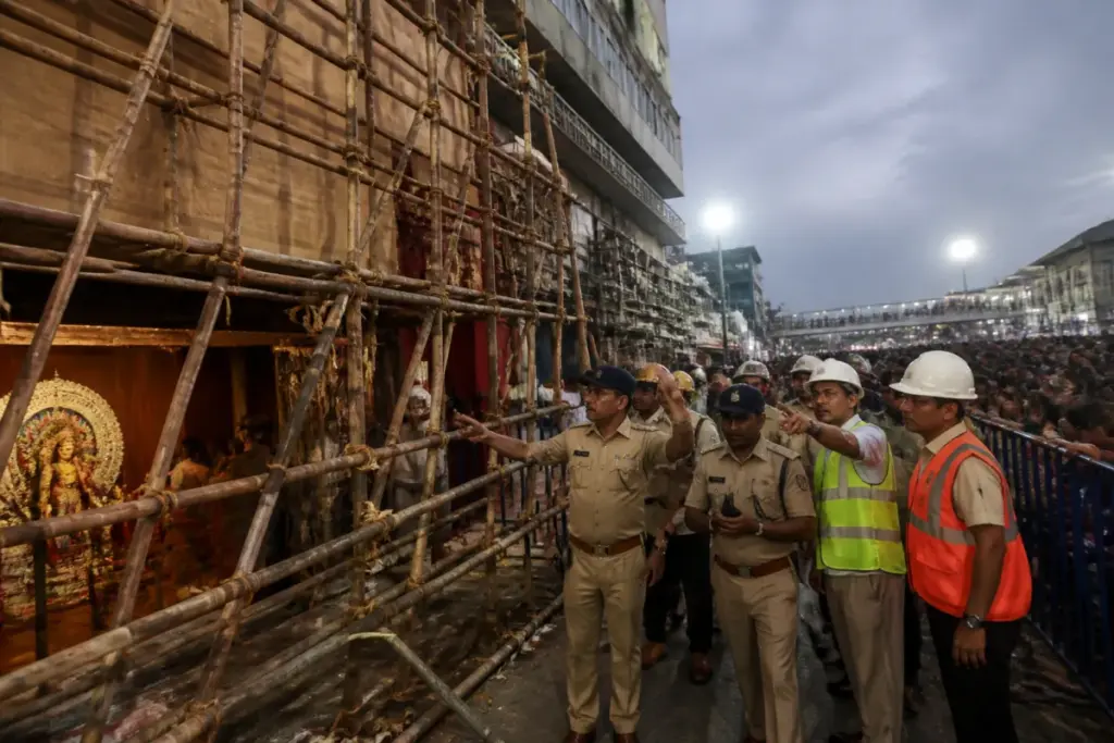 Kolkata Durga Puja pandal area linked to the Chorbagan stampede inquiry